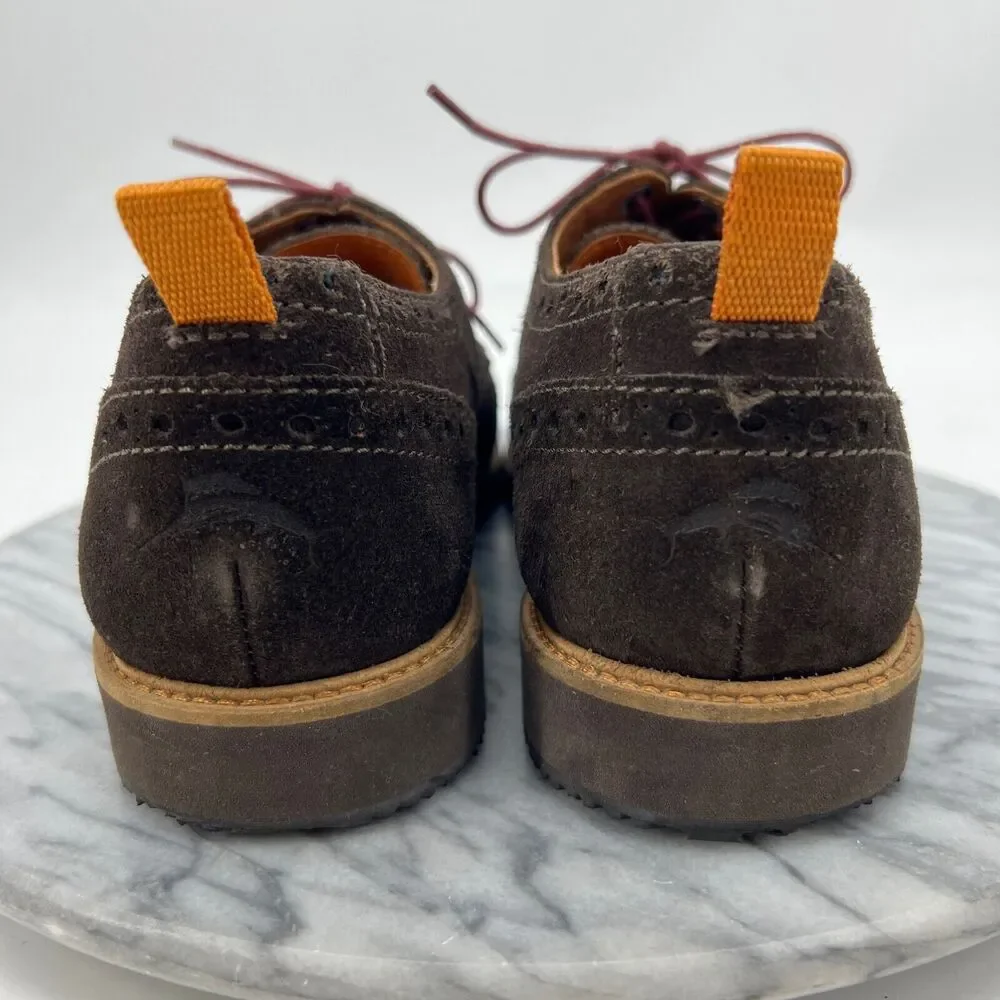 Tommy Bahama Mens 10 Shoe Brown Suede Oxford Wingtip Elliot Lace Up Casual Dress